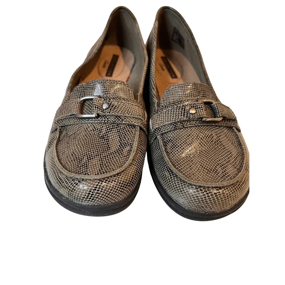 Clarks‎ Collection Women Snakeskin Loafer Flats Comfort Shoes